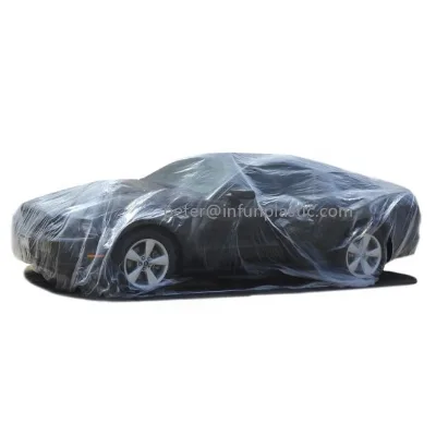 Car Condom Disposable Clear Plastic Car Cover with Elastic Band Medium Size 21' X 12.5'