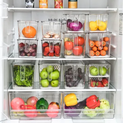 Choice Fun Wholesale Kitchen Clear Pet Refrigerator Storage Fridge Organizer With Lid