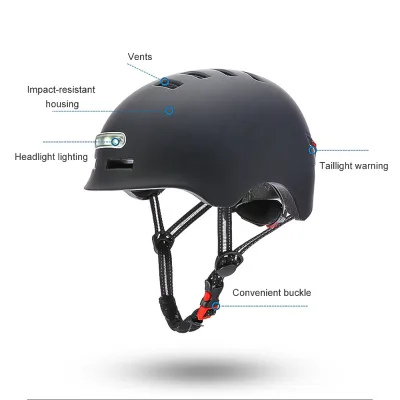 Smart LED Warning Flash Riding Scooter Helmet with Light for Electric Scooter Electric Bike HelmetsMotorcycle Accessories