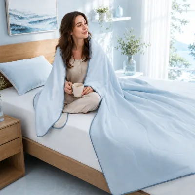 Cooling Comforter Blanket - Dual-Sided, Instant-Cool & Breathable for Night Sweats & Hot Sleepers