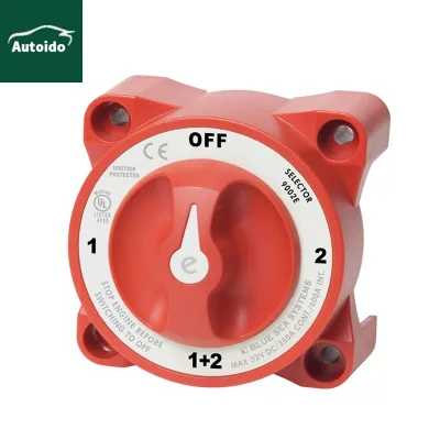 9002E e-Series Battery Switch, Selector 4 Position with AFD, 32V DC, 300A, Red
