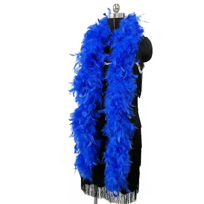 Hot Sale Novelties Color Line Boas Feather, Gold Turkey Feather Boa