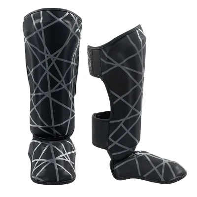 Wholesale Customized Shock Absorbing Kickboxing Shin Guards Thick Cushion Muay Thai MMA Leg Guards