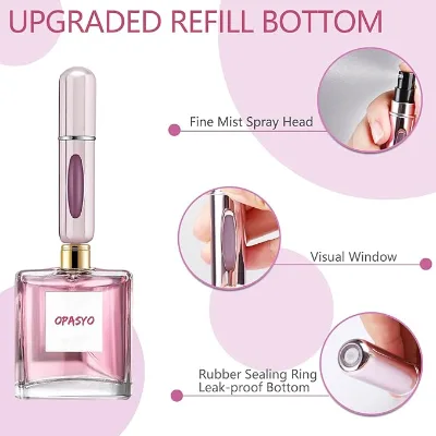 Screen Printed Surface 5ml Perfume Atomizer Refillable Bottom Fill Spray Bottle Window Pump Case Cosmetic Sample for Mascara