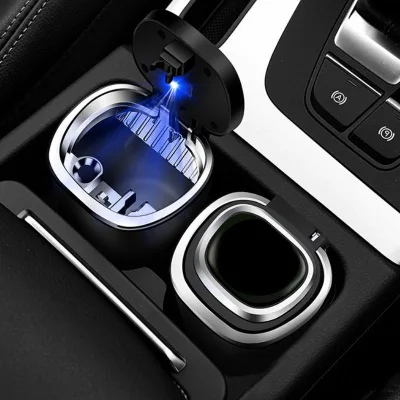 Car-Mounted Illuminated ABS-Lined Ashtray Automotive Interior Accessory Center Console Air Vent Ventilation Function