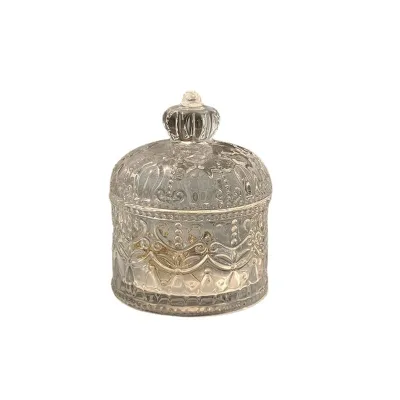 Wholesale Luxury Clear Glass Container Candles Candy Jar with Lid Fancy Candle Jars for Wedding Deco