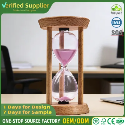 High-quality Durable Customizable Vintage Wood Frame Sand Timer Sandglass for Kitchen Cooking School Classroom and Teacher Gift