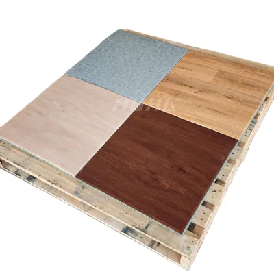PVC Custom Realistic Wood Grain Rubber Flooring Tile Eco-friendly Shock-absorbing Rubber Tile for Commercial and Home