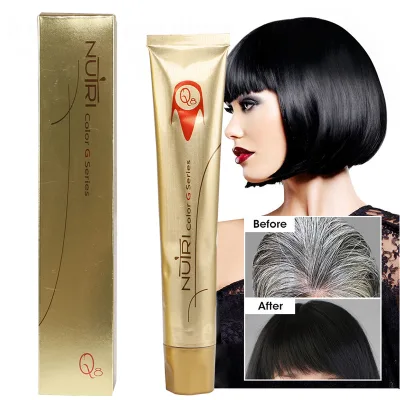 Q8 Permanent Hair Dye, Triple Care Hair Color with Hyaluronic Acid for 100% Gray Coverage, Professional Salon Quality, OEM ODM