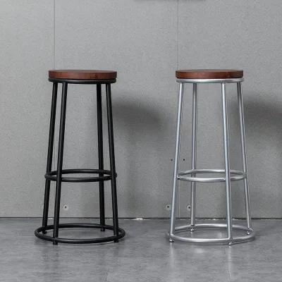 Modern Minimalist Wrought-Iron Bar Stool-Non-Height-Adjustable Eco-Friendly & Durable for Home Bar Cafe Commercial Use