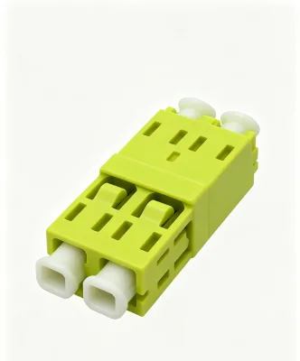 FTTH LC-LC UPC Duplex OM5 ABS Flangeless One-Piece Lime-green Fiber Optic Adapter