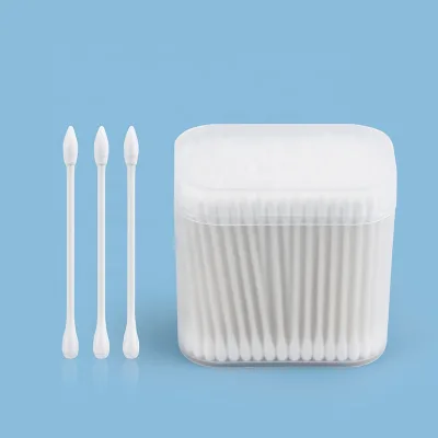 Wholesale 100PCS 200PCS Custom Flat Tip Makeup Cotton Buds Paper Stick Cosmetics Cotton Swabs