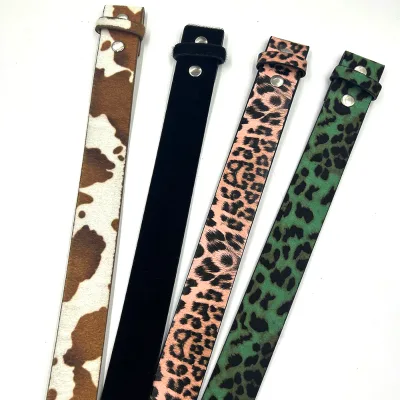 Factory Direct Sale Adjustable 3.8cm Width Pu Leather Belt Snap on Strap Without Buckle Top Quality in Stock
