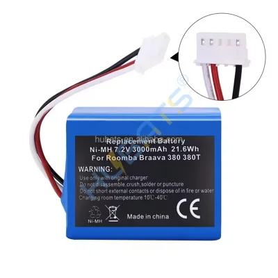 7.2v 3000mAh 21.6wh rechargeable battery for Robot Braava 380 380T 390T Mint5200 5200B 5200C Floor Mopping Robots