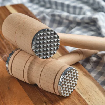 Sustainable Wood Hammer Multi-functional Steak Steak Rib Breaker Kitchen Tool Double-sided Meat Tenderizer