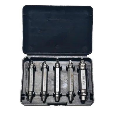 Hexagon Shape 4PCS 5PCS 6PCS Efficient Screw Removal Tools HSS Damaged Screws Extractor Set-001