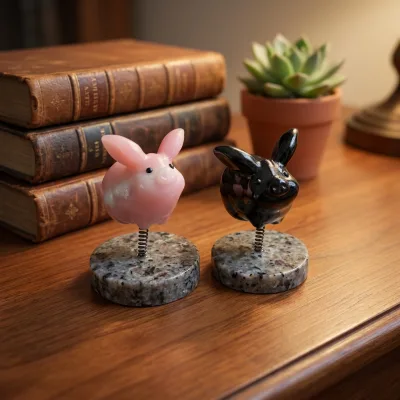 Wholesale Mixed Natural Crystal Spring Pig Head Wobbly Crystal Reiki Healing Crystal Crafts for Home Desktop Decor Lucky Gift