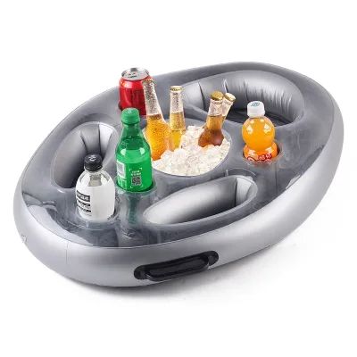 Inflatable Multi Hole Beverage Cooling Cup Holder Water Bar Ice Bucket for Pool Party for Water Park Use