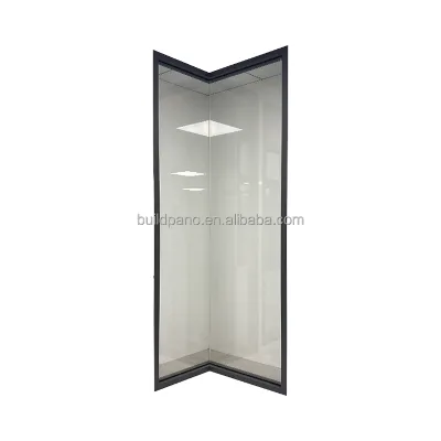 Custom Black Hurricane Impact Insulated Double Glass Picture Window Large Size Aluminum Alloy Soundproof Fixed Corner Floor