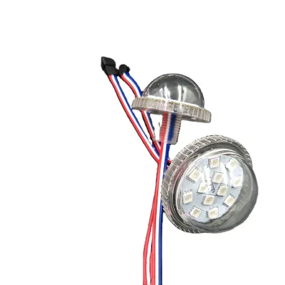DC24V Addressable RGB LED Pixel Module Light 55mm 12Leds IP67 Theme Park Amusement Lighting Bulb LED Point Light Souce