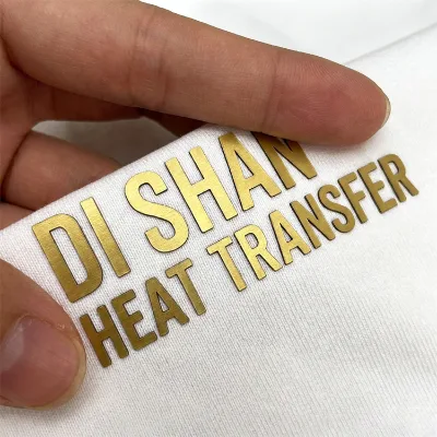 New Designs Heat Press Sportswear Logo Designer Pattern Metallic Gold Heat Transfer Clothing Sticker for Streetwear