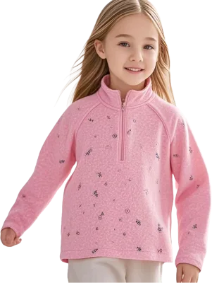 80% Merino Wool 20% Polyester Children's Casual Top Half Zipper Long Sleeve Quick Dry Breathable Outdoor Sports Customized