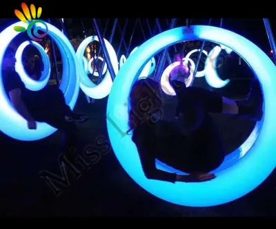 Outdoor Entertainment Colorful Hanging Swing Chair Lighting Remote Control LED Illuminated Swing