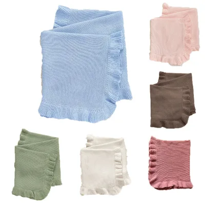 Wholesale Custom Modern Four Seasons Cotton Knitted Solid Eco-Friendly Multifunction Baby Blanket Swaddling Unisex 200TC