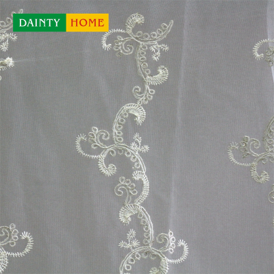 Sheer Curtain Embroidered Floral Curtain Cloth Voile Draperies for Living Room Bedroom Dining Room Window Curtain