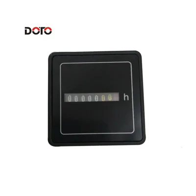 Industrial Panel Hour Counter HM-2FD AC110-220V DC10-60V, for Generator/Engine Running Time Tracking, Black