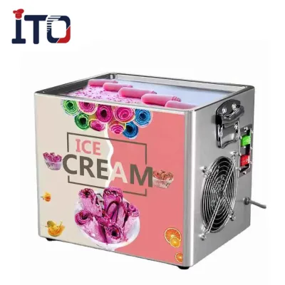 Commercial Roller Ice Cream Maker Machine Flat Pan Fried Ice Cream Roll Machine