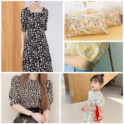 Kids Baby Clothes High Quality Floral Printed Muslin Fabric 100% Cotton Fabric for Clothing