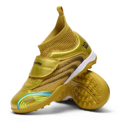 2026 New Style Kids Integrated Sock TF Turf Football Shoes Hook&Loop Strap Comfort Training Soccer Cleats Large Size 29-39