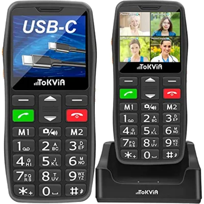 OEM Senior Phone TOKVIA T102 Mobile Phone for Elderly, Speed Dial,Big Button Unlocked Senior Mobile Phone Loud Volume USB-C