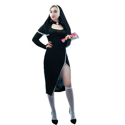 Nun Costume Halloween Party Fancy Dress Cosplay Naughty Nun Costume for Women