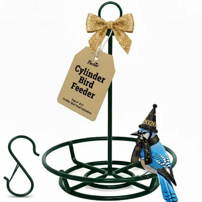Bird Feeder Holder Feeders for Outdoors Hanging Holds Bird Seed Cylinders with Hole Logs & Birdseed Cakes