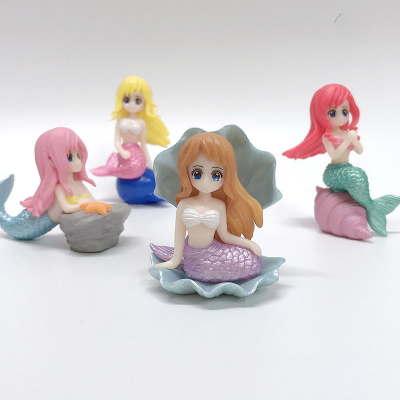 Ornament Marine Bonsai Figurine Mudman Mini Figurine Plastic Fountain Little Mermaid Sea Maid Aquarium Decorative Fish tank