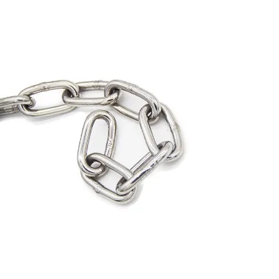 In Stock 316 Stainless Steel Anchor Chain 5/16 Inch Double Shackle Marine Boat Mooring Chain for Yacht Pontoon Fishing