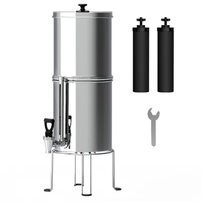 Sleeve Design Easy Carry Filtre a Eau Gravity Purification Water Filter System Stainless Steel Gravity Water Filter