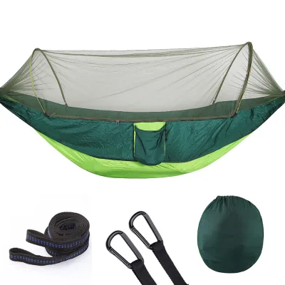 Hot Sale Camping Hammock with Mosquito Net Pop-Up Light Portable Outdoor Parachute Hammocks