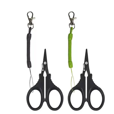 Fishing Cutter Braided Line Scissors Fishing Line Cutter Scissors with Blue Lanyard