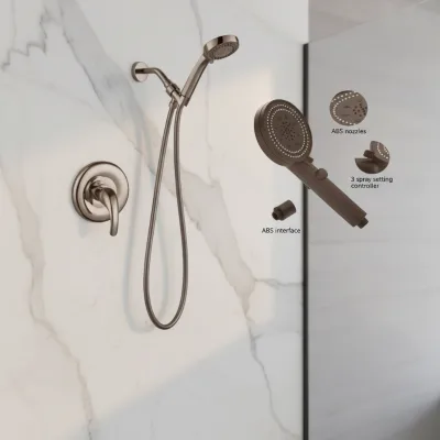 NEW Design Plastic Hand Shower Head Rain Spray ABS Chrome Finishing Black Face Good Quality