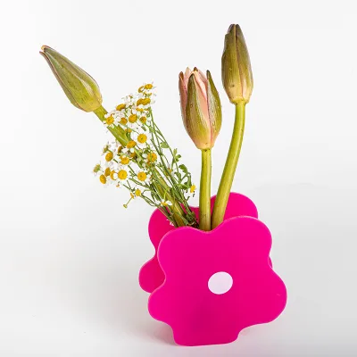 HOMESWEET Lucite Coral Dome Vase Customized Acrylic Circular Art Design Desktop Decoration Flower Arrangement Wholesale