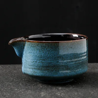 Custom Handmade Wholesale High End Classic Round Matcha Tools Kiln Transmutation Glazed Speckle Ink Color Ceramic Matcha Set