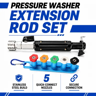 Washer Extension Rod, Quick Connect Spray Wand with Nozzle Holder for Power Washer, Car Wash and Outdoor Use