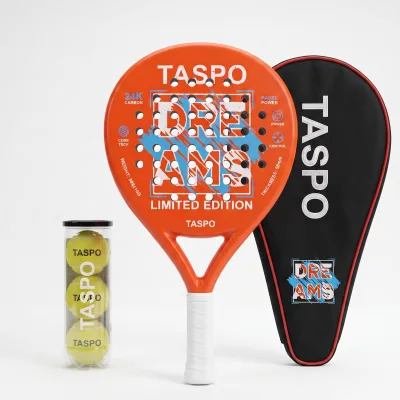 Padel Racket Set Pala De Padel 24K Carbon Orange with Bag 3 Balls Limited Edition Wholesale Factory Direct