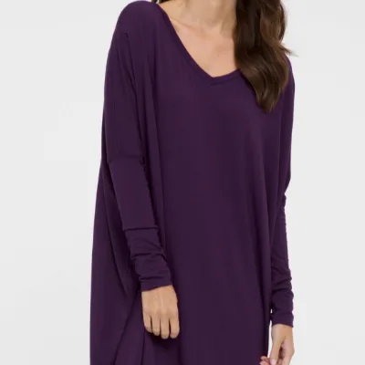 Wholesale Girls' Nightgown Long Sleeve T-shirt Sleepwear V Neck Night Dresses for Woman