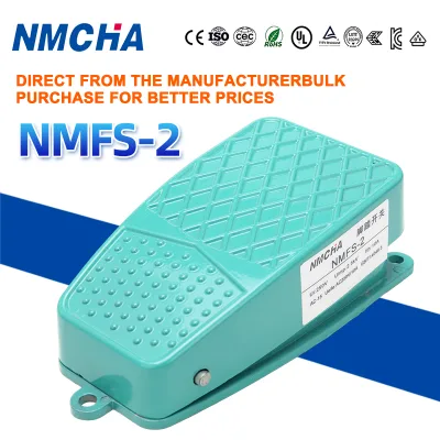 FS-2 Foot Switch Automatic Reset Durable Metal Plastic IP65 10A 250V 1M+ Cycles NMCHA Brand Factory Direct Sales High-quality