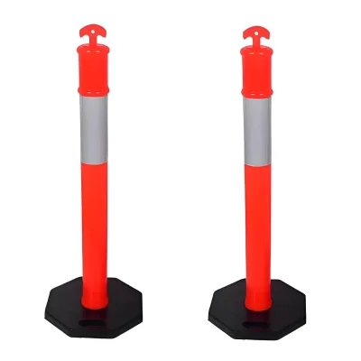 T-top High-Intensity Prismatic Reflective Plastic Road Safety Bollard Rubber Base Delineator Traffic Warning Post