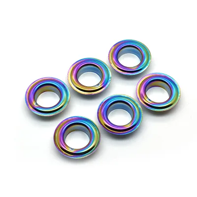 Nice Quality Durable High Grade Iron Metal Round Rainbow Color Nickel-Free Grommet Eyelet Handbag Hardware Accessories